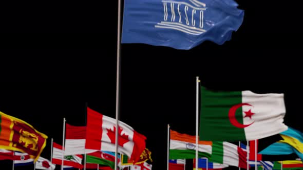 Flag of UNESCO Flag With World Flags In Alpha Channel