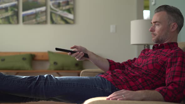 Man Trying to Find a Show to Watch alt