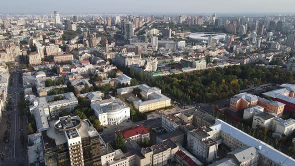 Cityscape of Kyiv, Ukraine. Aerial View, Slow Motion alt