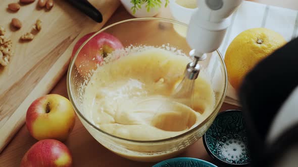 Baker Cooks Homemade Cupcake Dough.