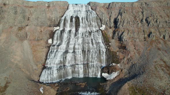 Aerial View of Dynjandi Falls Westfjords Iceland alt