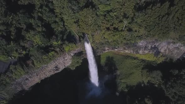 Massive waterfall aerial view