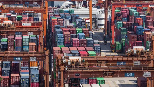 Time lapse of Cargo Container Port