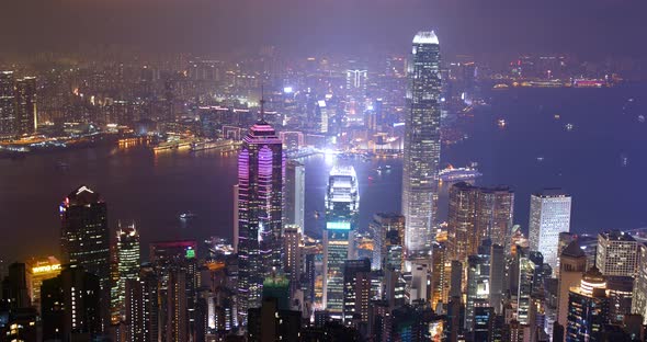 Hong Kong urban city at night alt