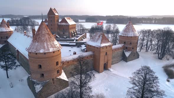 Trakai Island Castle In Winter