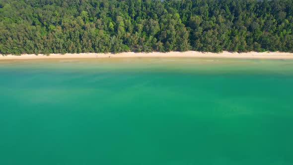4K aerial view from a drone. coast with turquoise waters and beautiful beaches. alt