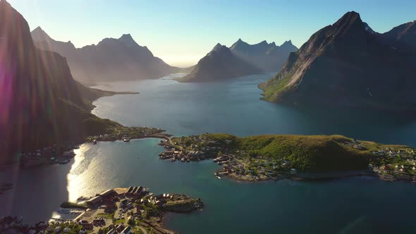 Reine Lofoten Is an Archipelago in the County of Nordland, Norway alt