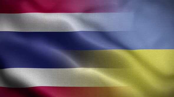 Ukraine Thailand Flag Loop Background 4K