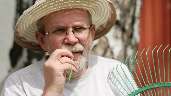 Portrait of an old male farmer