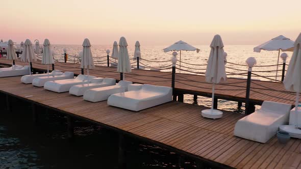 Wavy Mediterranean Sea on Sunset Evening. alt