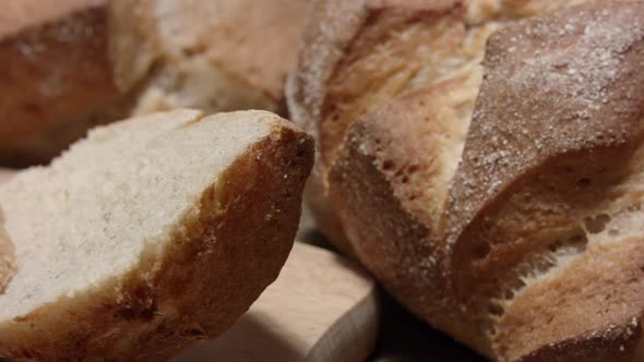 Freshly sliced farmers bread