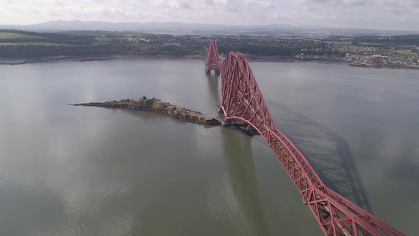 Forth Rail Bridge from above,ing from left to right, looking South towards Edinburgh and South Queen alt
