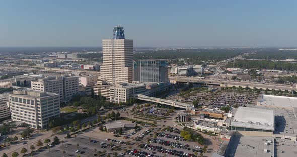 Aerial of the Memorial City Mall area in Houston, Texas. This video was filmed in 4k for best image alt