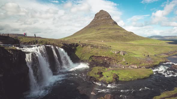 Time Lapse Footage of Kirkjufell Mountain Landscape in Iceland Summer alt
