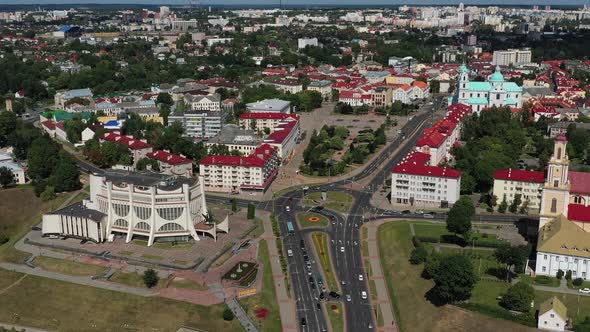 Top View of the City Center of Grodno Belarus alt