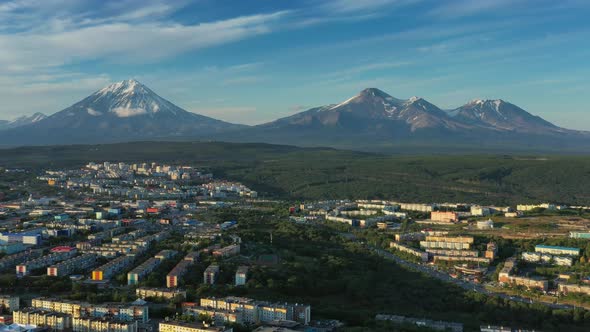 PetropavlovskKamchatsky City at Sunset alt