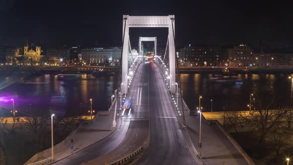 Timelapse of Elisabeth Bridge in Budapest