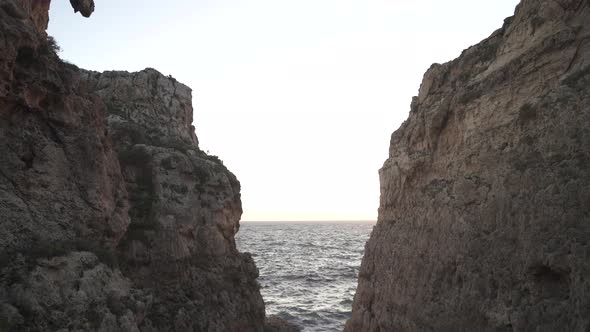 Entrance to Migra I-Ferha Ravine Which Leads to Uneasy Mediterranean Sea
