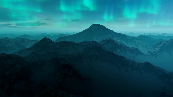 Northern Lights Over The Mountains