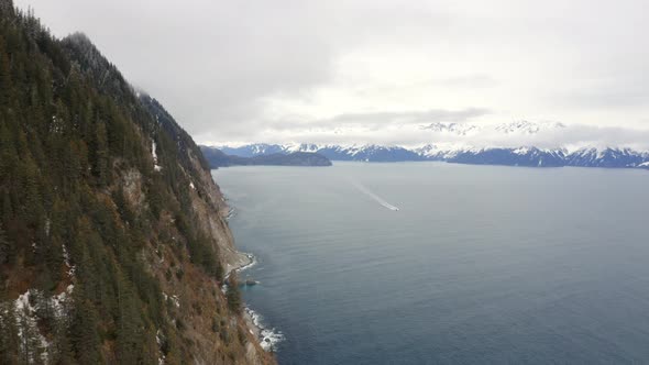 Fishing Boat along Arctic Coastline