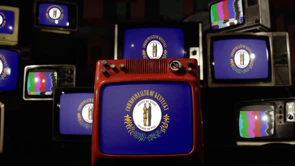 Flag Of Kentucky on Retro TVs. alt