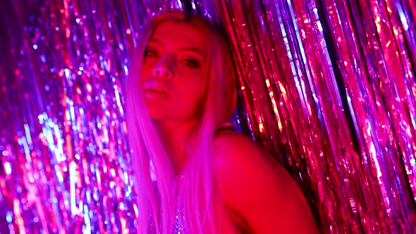 Beautiful Busty Woman is Dancing in Nightclub Performer of Gogo Dance Seduction and Flirt alt