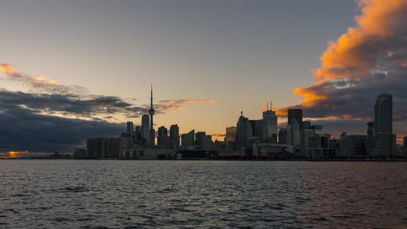 Sunset City Skyline Beautiful Toronto
