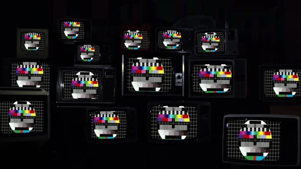 Common PAL Test Pattern on Retro Televisions. alt