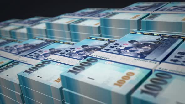 Taiwan Dollar money banknote pack growth up loop alt