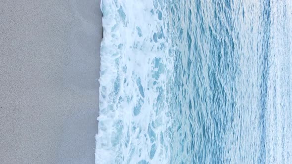 Vertical Video Sea Near the Coast  Closeup of the Coastal Seascape alt