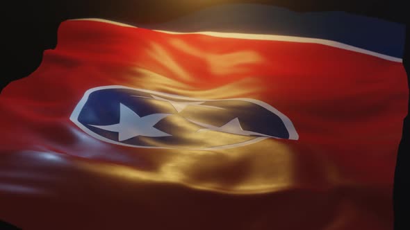 Tennessee State Flag Low Angle View