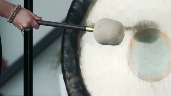 Close Up Of Gong Hit