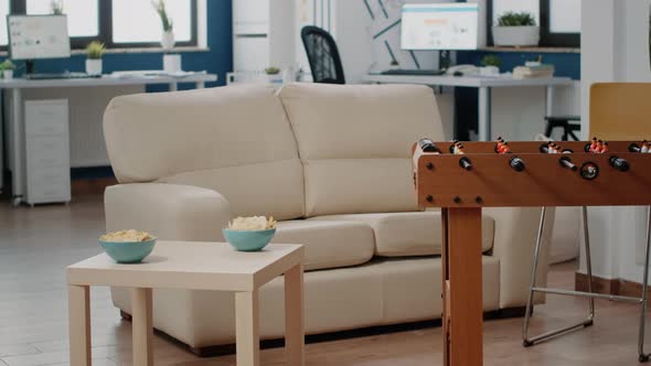 Nobody in Business Workplace with Foosball Table and Couch alt