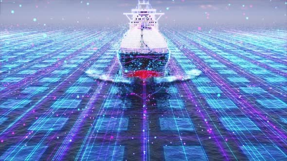 Animation Of A Gas Tanker With Holographic Elements alt