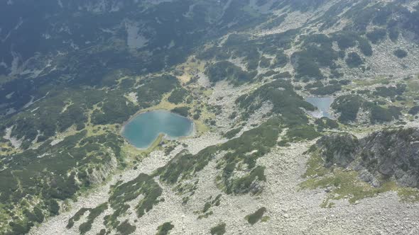 Flight With Drone Over Lakes In Pirin Mountain In Bansko Bulgaria alt