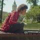Smart Lovely African American Female Student with Laptop Studying at Campus - VideoHive Item for Sale
