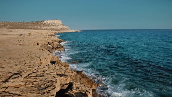 Rocky Sea Ocean Coast Beach Seaside Blue Waters on Tropical Exotic Resort in Greece