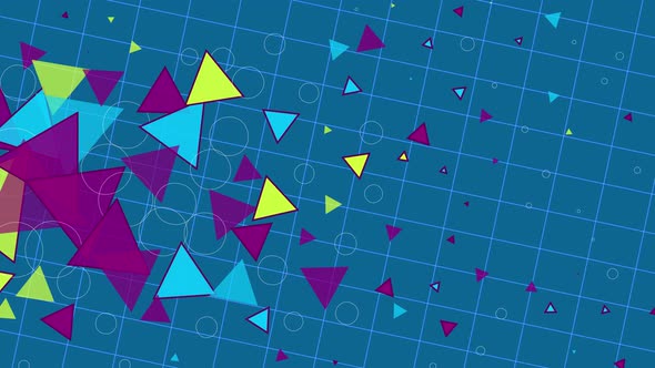 4k animated background of colorful geometric shapes
