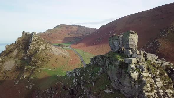Panoramic View Landscape From The Valley Of The Rocks On A Bright Day In North Devon, England. - Aer alt