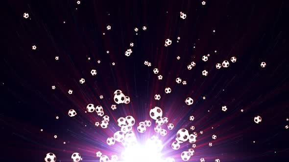 Flying Soccer Balls Loopable Background