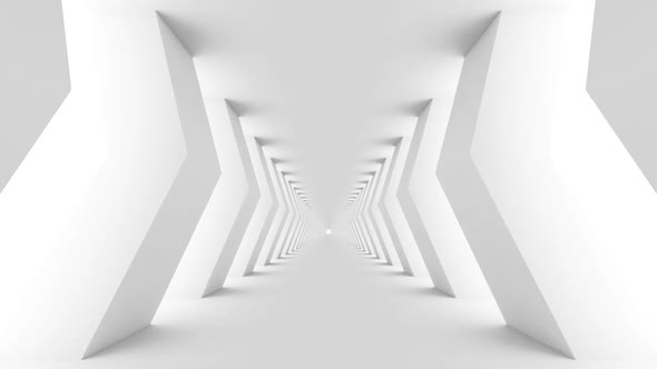 Empty White Corridor