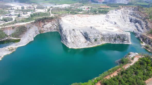 Aerial view landscape Mountain View and lake Blue waters and bluesky alt