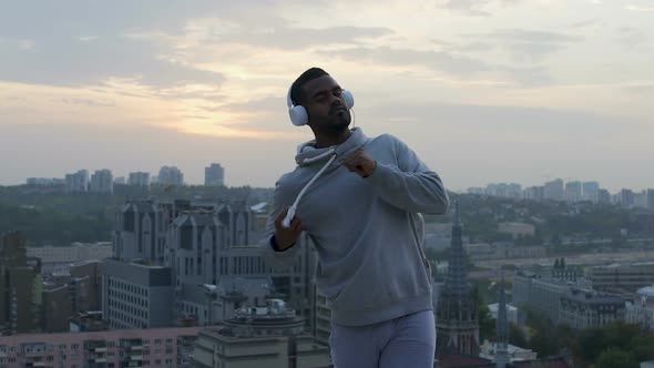 Active Man Fighting for His Dreams and Goals, Purposefulness and Independence alt