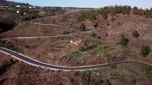 Drone view: road of Arona in Tenerife alt