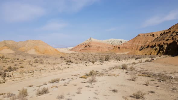 Drone Shot of Desert Mountains Aktau in Kazakhstan alt