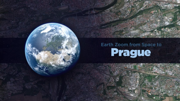 Prague (Czechia) Earth Zoom to the City from Space