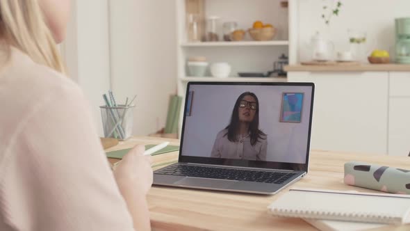 Woman Is Studying Distantly at Home alt