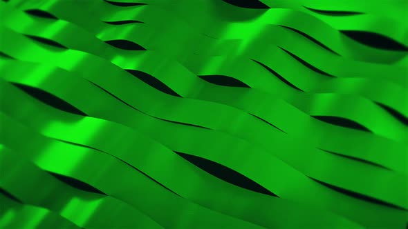 3d Striped Band Waves Green