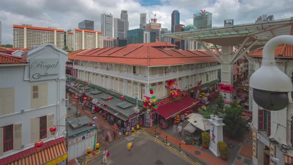 Tourists enjoy shopping options in Singapore's Chinatown.