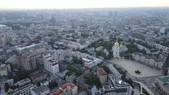 Cityscape of Kyiv, Ukraine. Aerial View, Slow Motion alt